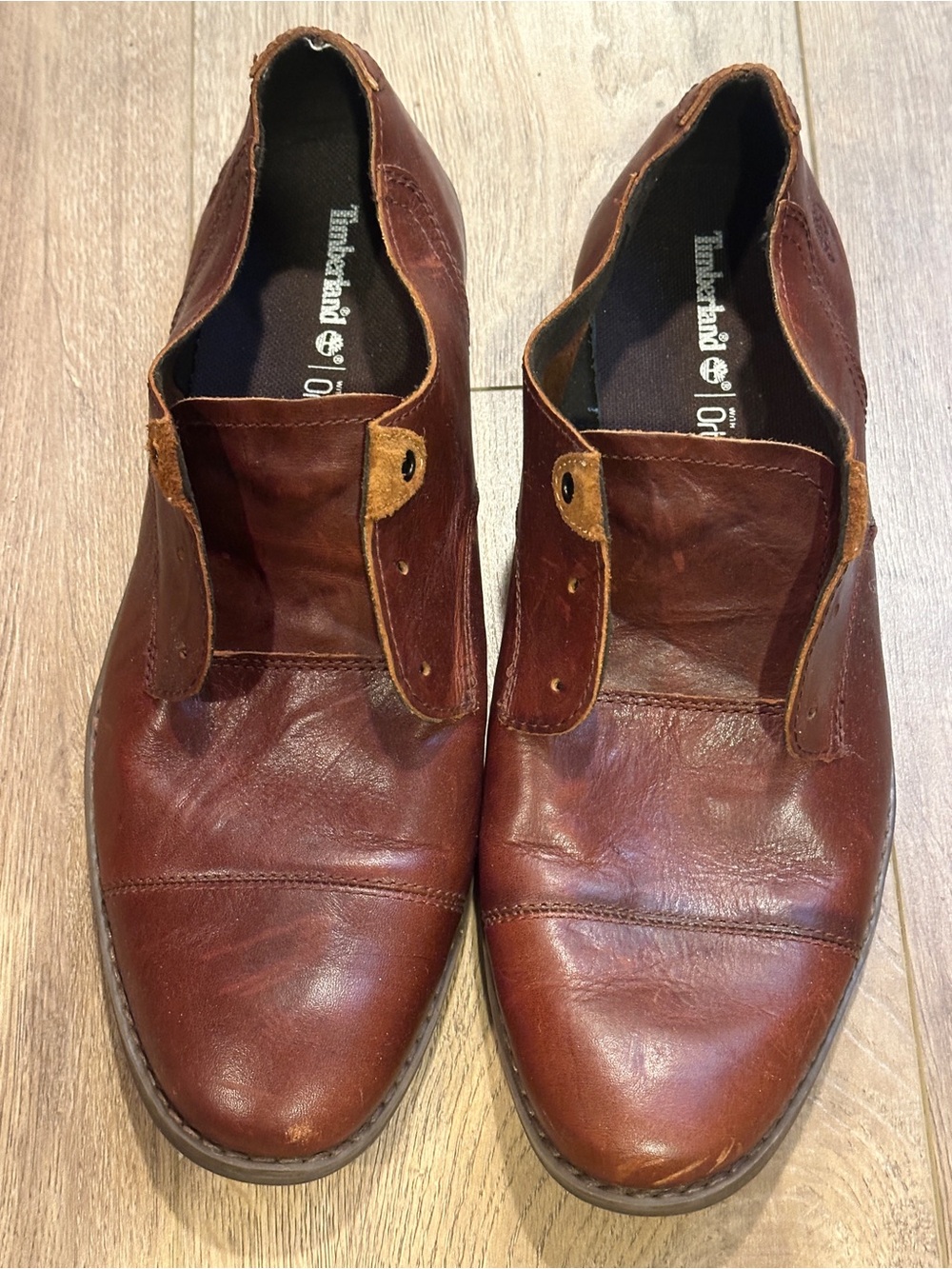Timberland Ortholite Chestnut Brown Leather Oxfords, Sz 11